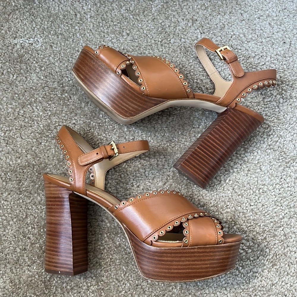 Michael Michael Kors Jessie Leather Platform Sandals